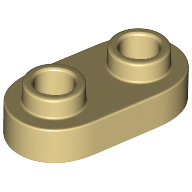 Lego deska (destička) 1x2 zakulacené konce, béžová (6212758)